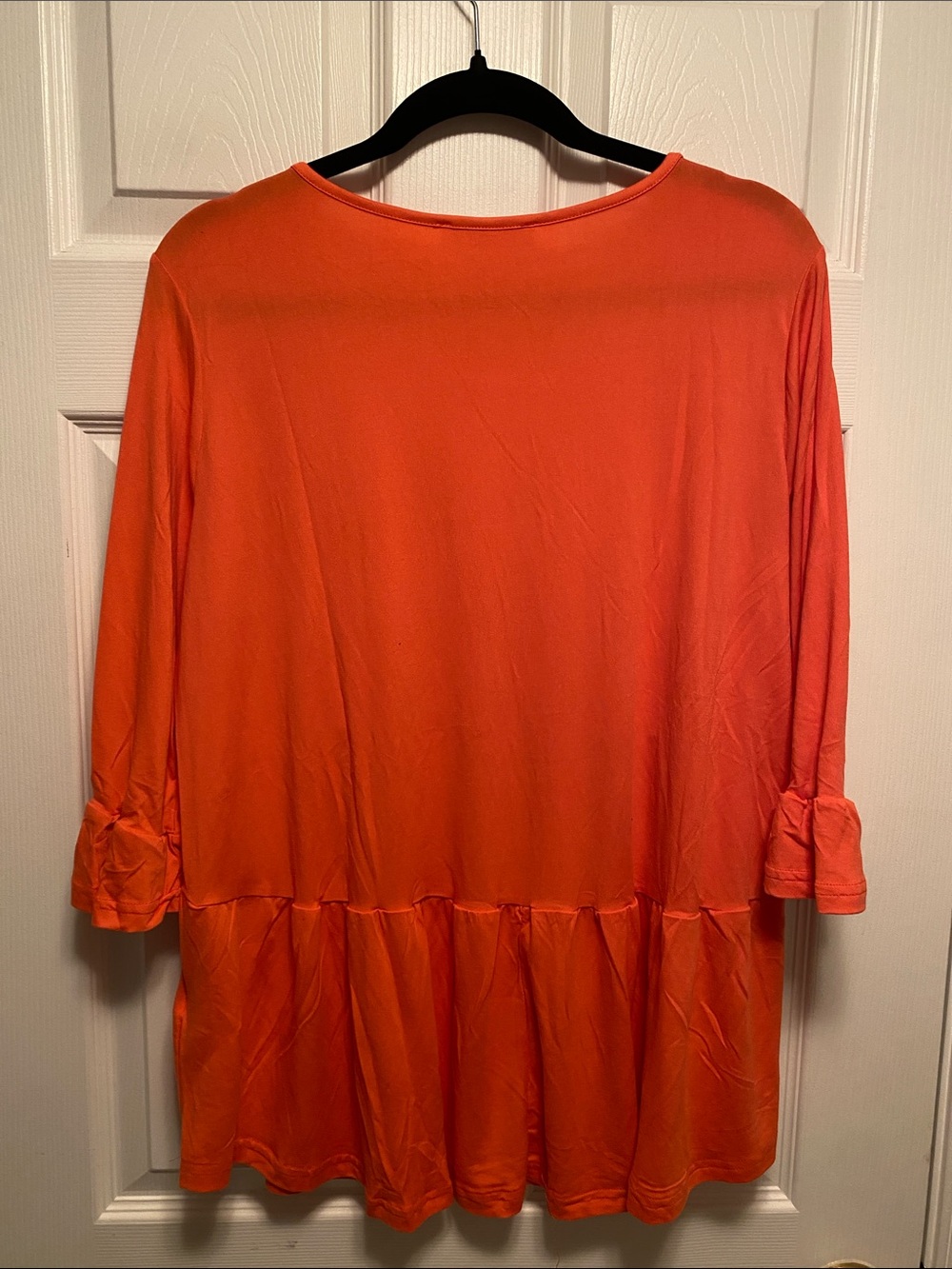 Doublju Scoop Neck Ruffle 3/4 Length Sleeve Top…size 1X - Picture 2 of 5
